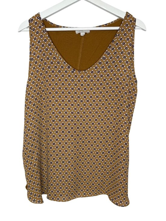 LOFT Tops - LOFT Outlet Women's S Yellow Geometric Sleeveless Tank Top Scoop Neck